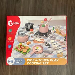 Cute Stone Kids Kitchen Play Cooking Set - Pink-NWT